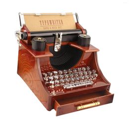 Decorative Figurines Vintage Music Box Office Decor Nostalgic With Drawer For Gift