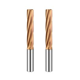 Solid Carbide Tungsten Steel Reamer H7 Total Length 100 Reaming Or Machining Holes Coated Aluminum Straight Channel Spiral CNC