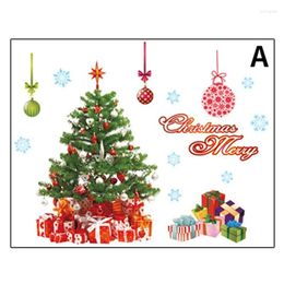 Window Stickers Xmas PVC Static Sticker Santa Beautify Snowflake Wall Decals Year Party Glass Paste 2024 Removable