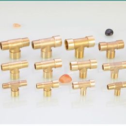 1/4 3/4 IN Tee Three Joints Brass Pneumatic Mechanical Parts 1/8 IN 3/8 IN Three Outer Teeth Inner and Outer Wire G1 /4 Reducer