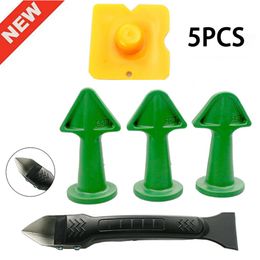 5Pcs Caulking Nozzle Applicator Finishing Tool Spatula Plastic Glue Shovel Tile Brick Joint Floor Silicone Remover Hand Tool Set