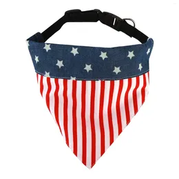 Dog Apparel Puppy Towel Bandana With American Flag Independence Day Decoration Dress Up Collar Bib Pet Fashionable