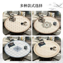 2022 Chinese Traditional Pu Leather Round Table Cloth PU Leather Table Cloth Waterproof Oil Proof Anti Scalding Tablecloth Pad