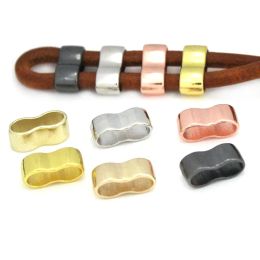 30PCS Slider Spacer Charms Beads Metal Large Hole Beads Accessories Fit 4mm Leather Bracelet for DIY Jewelry Making Findings
