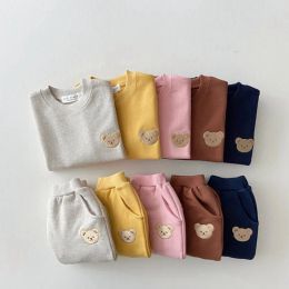 Trousers Autumn New Baby Long Sleeve Clothes Set Children Casual Sweatshirt + Pants 2pcs Suit Cotton Cartoon Print Boys Girls Outfits