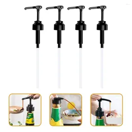 Liquid Soap Dispenser 4 Pcs Soy Sauce Bottle Press Pump Syrup Heads Pumps Plastic Bottles Liquids Oil Cap Pressing