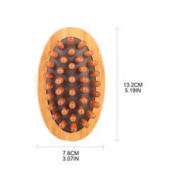 Bamboo Wooden Massager Body Brush Handheld Anti Cellulite Cleaning Brush Relieve Tense Muscles Head Scalp Massage Tool