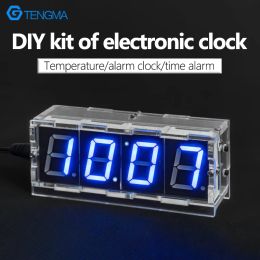 Digital Clock Kit, Optical Control Alarm Clock, Hour Alarm, Single Chip Computer, Electronic Clock, Welding DIY Parts