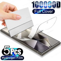 5PCS Hydrogel Film For Samsung S24 Ultra S23 S22 S21 S20 FE S10 S9 S8 Plus Screen Protector For Samsung Note 20 10 Plus 9 8 Film