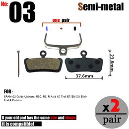 2 Pair Bicycle Disc Brake Pads For SRAM G2 Guide Ultimate, RSC, RS, R Avid X0 Trail E7/E9/XO Elixir Trail,4 Pistions MTB BIKE