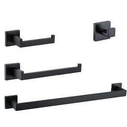 Toilet Paper Holders Matte Black Stainless Steel Bathroom Hardware Sets Robe Hook Towel Bar Toilet Paper Holder Bathroom Accessories Sets 240410