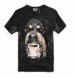 Punk Men Fashion T Shirts Rottweiler Print T Shirt Hip Hop Skateboard Street Cotton T Shirts Tee Dog1572542