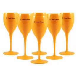 Moet Cups Acrylic Unbreakable Champagne Wine Glasses 6pcs Orange Plastic Champagnes Flutes Acrylics Party WineGlass MOETS CHANDON 1873795