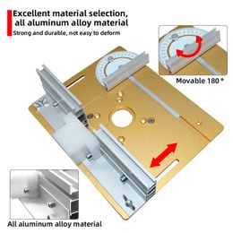 Router Lift - Aluminium Router Table Insert Plate for Woodworking Benches Table Saw Multifunctional Trimmer Engraving Machine