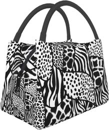 Zebra Pattern Lunch Bag Thermal Tote Bag for Men Women Lunch Box Reusable Insulated Lunch Container for Work Pinic Travel