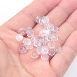 XHN 200pcs/Lot Transparent Soft Silicone Anti-Pain Pad DIY Earrings Parts White Ear Clip Pad Jewelry Findings Accessories