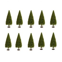 10 PCs Model Pine Trees Miniature Pine Trees Forest Train Railway War Game Layout DIY Landscape Scenery Christmas Decor