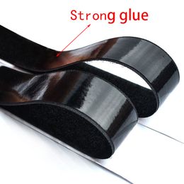 Black White Self Adhesive Fastener Magic Tape Strong Glue Hook Loop Sticker DIY Clothing Home Textile Accessories 1Meter/Pair