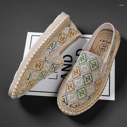 Casual Shoes Summer Fashion Men's Espadrille Breathable Slip On Sneakers Fisherman Footwear Flats