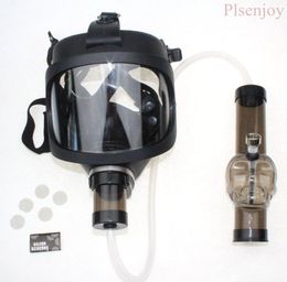 Gas Mask Bong Water Shisha Acrylic Smoking Pipe Sillicone Hookah Tobacco Tubes Whole2317744