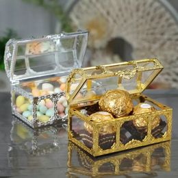 Retro Plastic Transparent Pirate Treasure Box Crystal Gem Jewelry Box Storage Organizer Trinket Keepsake Treasure Chest Case