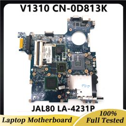 Motherboard CN0D813K 0D813K D813K High Quality For Vostro 1310 Laptop Motherboard JAL80 PM965 GPU Graphics DDR2 LA4231P 100%Full Tested OK