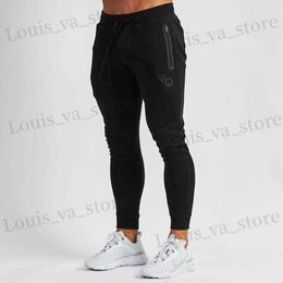 Pantaloni da uomo jogger uomini pantaloni della tuta in cotone stampato a doppia cerniera casual pantaloni da uomo abbigliamento da uomo palestra che gestisce pantaloni sportivi t240411