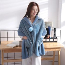 Blankets Arrival Ladies Shawl Blanket Multifunctional Winter Thickened Lambskin Office Nap Soft Cover 5 Colours