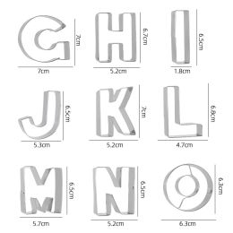 26Pcs/Set Alphabet Cookie Cutters 3D Character Letter Fondant Biscuit Stamps for Cake Decorating Baking Accessories and Tools