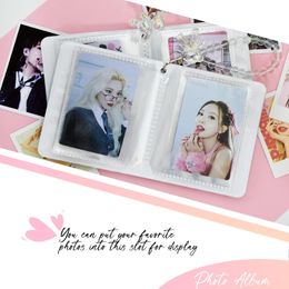 2 Pcs 3 Inch Kpop Photocard Holder Book Mini Photo Photocard Album 40 Pockets with Cute Braceletet Kpop Idol Cards Postcards