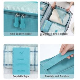 Waterproof Luggage Travel Storage Bag Clothes Sorting Organiser Set Pouch Case Shoe Packing Cube Large Capacity Storage Suitcase