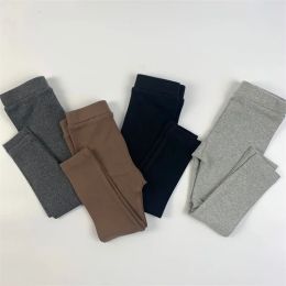 Trousers Autumn Kids Leggings Solid Colour Cotton Boys and Girls Skinny Pants Children Simple Style Tights Kids Pants Baby Girls Leggings