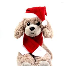 Dog Apparel Christmas Scarf Bandana Cap Fleece Washable Bow Tie Bibs Santa Costume Pet Cat Hat Party Accessories