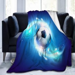 Football Theme Blanket Boy Adults Soccer Player Throw Blankets Soft Warm Cosy Gift Blankets for Boys Teens Young Man Adults