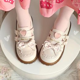 Dress Shoes Fashion Luxury Lolita Jk Uniform Low Heel Round Head Cute Cosplay Anime Goth Kawaii Lace Bow Buckle Student Young Girls