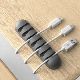 Silicone Cable Clips, Flexible Cable Holders, USB Headphone Mouse Clips, Headphones, Intelligent Wire Organizer