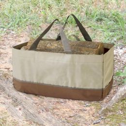 Firewood Carrier with Handles Waterproof Foldable Patchwork Storage Oxford Cloth Large Capacity Log Tote Bag for Camping
