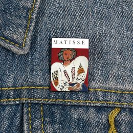 The Romanian Blousc Matisse Printed Pin Custom Funny vintage Brooches Shirt Lapel teacher Bag Cute Badge pins for Girls s