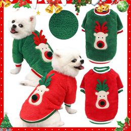 Dog Apparel Elk Pet Cats Dogs Christmas Clothes Winter Costume Flannel Warm Festive Coat Puppy Accessories Clothing Gift