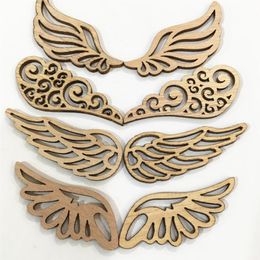 80pcs Angel Wings Wooden Patches Christmas Decorations Angel Wings Shape Wood Slices No Hole Wood Chips Angel Wing DIY Crafts