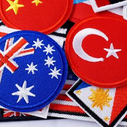 National Flag Badges Embroidery Patches Applique Ironing Clothing Sewing Supplies Decorative Canada United States Switzerland