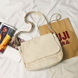 New Japanese Simple Messenger Bag Korean WhitemarbleI Letter Canvas Handbag Student Waterproof Crossbody Bags for Women Satchels