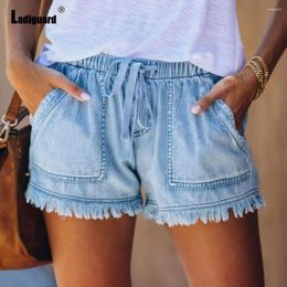 Women's Jeans Sexy Fashion Denim Shorts Plus Size 3xl Women Latest Casual Tassel Ripped Short 2024 Summer Vintage Stand Pocket Pants