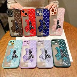 Fashion Luxury Ultra Cool Bear Phone Case For iPhone 11 12 Pro MAX Mini 13 Pro MAX 6 6S 7 8 Plus X XS MAX XR SE 2024 TPU Funda