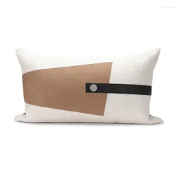 Pillow Nordic INS Cover 30x50cm Decorative Leather Waist Pillowcase For Living Room White Cotton Sofa S Home Decor