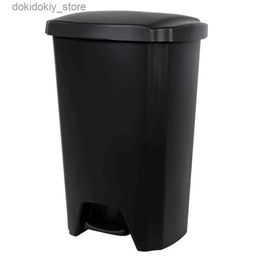 Waste Bins Hefty 12.1 allon Trash Can Plastic Step On Kitchen Trash Can Black L49