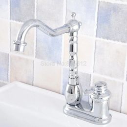 Bathroom Sink Faucets Chrome Brass 1 Handle Deck Mounted Basin Kitchen Vanity Faucet Mixer Tap Tsf839