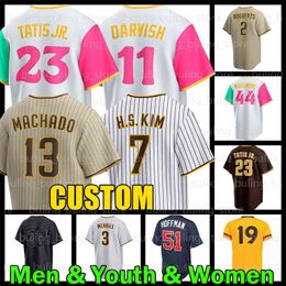 23 Fernando Tatis Jr. Baseball Jersey Ha-Seong Kim Manny hado Padres Yu Darvish Xander Bogaerts Jackson Merrill Joe Musgrove Jake Cronenworth San Diegos Tony