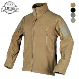 Autumn Winter Tactical Jackets Men Fleece Liner Multiple Pockets Military Combat Jacket Safari Style Thermal Warm Hiking Coat