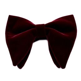Mens Velvet Vintage Double Layer Pre-Tied Handmade Bow Tie Glitter Solid Colour f